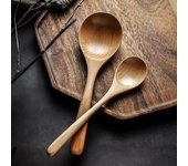 Cucharas de sopa de estilo japonés, mango largo, vajilla de madera para cocina, cuchara para gachas de arroz, cucharilla, vajilla, utensilios de cocina