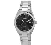 Reloj Casio estándar analógico de acero inoxidable con esfera negra y cuarzo MTP-1302D-1A1 para hombre negro