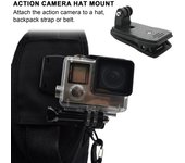Soporte para cámara de acción con clip para mochila, rotación de 360 grados, agarre firme, soporte estable, clip versátil para cámara de acción para GoPro Hero4/3+/3/2 para Mountain Dog. negro