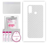 apgo Protective Skin Sticker for the back compatible with Honor Play 4T, Wrap Film, Foil, Vinyl - Pattern Transparent Carbon