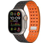 Aplicable a la correa del reloj AppleWatch 789 generación se ultra1/2 orificio magnético transpirable, correa de Apple 42/44/45/49mm negro