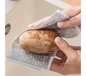 20 paños de limpieza de acero inoxidable para cocina: estropajos de malla de secado rápido para ollas y estufas, alternativa descalcificadora multiusos a las bolas de alambre 20*20cm