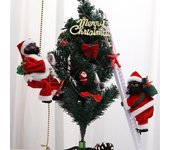 Muñeco eléctrico de Papá Noel que trepa con cuerda y funciona a pilas, sube y baja del árbol de Navidad D