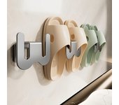 Perchero de pared para almacenamiento de zapatillas, sin perforaciones, para colgar en la pared, para baño, con drenaje, para sandalias blanco