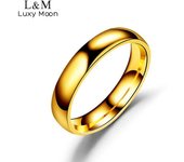 Anillo de acero de arco liso simple de 4 mm Anillo de pareja de acero inoxidable Joyería de mano 5 negro