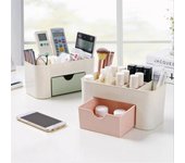 Organizadores de maquillaje de plástico de doble capa, caja de almacenamiento, cajones cosméticos, caja para presentación de joyería, contenedor de escritorio, organizador L&6