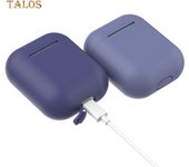 Talos Funda protectora de silicona para auriculares Bluetooth inalámbricos para AirPods 2 Red