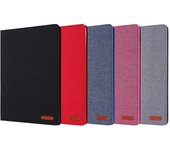 Funda con soporte para iPad 10.2/10.5/Air1/2/Mini1/2/3/4/5/ipad 5/6/7/8/9/ipad 9.7 Funda protectora para tableta inteligente con tapa con patrón de tela ultrafina de cobertura total IPAD 5/6/AIR1 /AIR2 negro