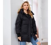 Cinemore Chaqueta de mujer de marca de alta calidad, color negro, abrigada, a la moda, chaquetas de invierno para mujer, parkas con capucha 83271 M negro