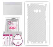 apgo Protective Skin Sticker for the back+sides compatible with Samsung Galaxy S8 Plus, Full Wrap Film, Foil, Vinyl - Pattern Transparent Carbon