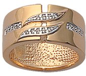 Anillo Chapado en Oro 'Cleopatra' blanco dorado - 9 mm 52 oro