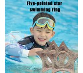 Anillo de natación transparente con lentejuelas y estrella de cinco puntas para niños y adultos, 3 unidades, para deportes acuáticos, piscina, juguete flotante para fiestas en la playa