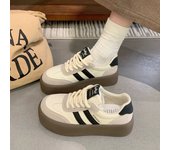 Zapatos de mujer Cortez, suela suave, nuevos zapatos deportivos para primavera/verano, cómodos zapatos casuales pequeños con plataforma para campus, zapatos de estilo coreano, zapatos de nicho que combinan con todo 35 negro