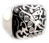 Anillo De Sello De Plata 'Hada De Los Sueños' Negro 52