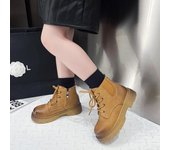 2023 Nuevas botas de tobillo suaves para niñas con cordones, simples, antideslizantes, zapatos casuales para niños, botas cortas retro versátiles para niños, botas clásicas de PU 26 negro