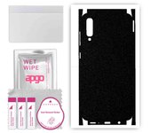 apgo Protective Skin Sticker for the back+sides compatible with Samsung Galaxy A70, Full Wrap Film, Foil, Vinyl - Pattern Matte Black