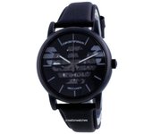 Reloj Emporio Armani Luigi esqueleto de cuero automático AR60032 para hombre negro