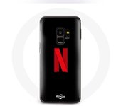 Coque pour Samsung Galaxy S9 plus Netflix Logo rouge fond noir