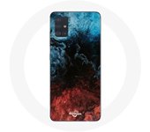 Coque pour Samsung Galaxy A71 fond de texture abstraite rouge noir bleu