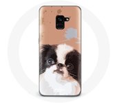 Coque pour Samsung Galaxy A8 Plus Épagneul japonais Noir et Blanc Race de chiens