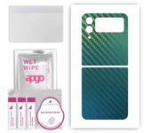 apgo Protective Skin Sticker for the back compatible with Samsung Galaxy Z Flip4, Wrap Film, Foil, Vinyl - Pattern Carbon Chameleon CAKA1