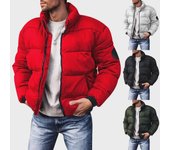 Chaqueta de cuello alto acolchada de algodón grueso Cross-Border para hombre, invierno 2023 L verde del ejército