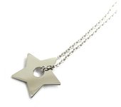 Les Trésors De Lily [N2852] - Collier Argent 'Etoile' argenté (rhodié) - 15 mm plata