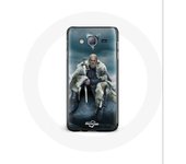 Coque pour Samsung Galaxy A3 Vikings Série Saison 6 Ragnar Lothbrok logo V Epée Gris Fond Brouillard