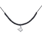 Les Trésors De Lily [J0087] - Bracelet Argent 'Papillon' argenté noir - 55x17 mm plata