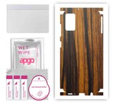 apgo Protective Skin Sticker for the back+sides compatible with Samsung Galaxy A41, Full Wrap Film, Foil, Vinyl - Pattern Tigerwood