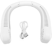 Ventilador de Cuello Portátil sin Aspas Batería de 1200mAh Ventilador Portátil sin Aspas Recargable por USB Ventilador Plegable blanco