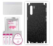 apgo Protective Skin Sticker for the back+sides compatible with Oppo A91, Full Wrap Film, Foil, Vinyl - Pattern Black Honeycomb