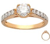 Anillo chapado en oro blanco 'Unique' - 6 mm 52 oro