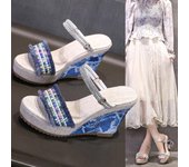 fashion Sandalias De Tacón Para Mujer, Zapatos Elegantes Con Plataforma Y Cuña De Diseñador, De Lujo, Cómodos, A La Moda, Para Verano 35 beige