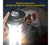 Linterna recargable USB impermeable tienda de campaña luz de trabajo magnética con trípode para negro