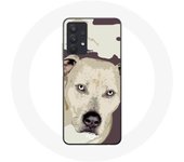 Coque Maniacase pour Samsung Galaxy A32 4G Chien de Pitbull Blanc