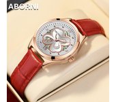 Relojes de mujer ABORNI Reloj de pulsera de moda con esqueleto de trébol de cuatro hojas Reloj de cuarzo luminoso Reloj de mujer resistente al agua