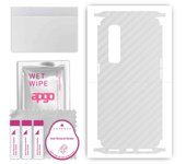 apgo Protective Skin Sticker for the back+sides compatible with Oppo Find X2 Pro, Full Wrap Film, Foil, Vinyl - Pattern Transparent Carbon