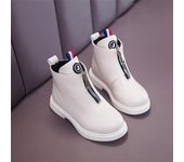 Botas de tobillo de estilo británico Botas de plataforma Botas de niña para niñas Zapatos para niñas Botas para niños Zapato 26 negro