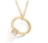 Les Trésors De Lily [L1846] - Collar 'Solitaire' chapado en oro oro blanco - 12 mm oro