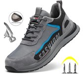Zapatos de seguridad transpirables para hombre, zapatos de trabajo de verano con punta de acero, zapatillas de trabajo ligeras a prueba de pinchazos, zapatos indestructibles para hombre 35