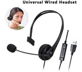 Auriculares de centro de llamadas con cable Usb de 3,5mm, auriculares de negocios con micrófono, Control de volumen, cancelación de silencio, auriculares para Pc de oficina USB
