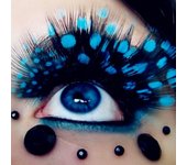 Women Beauty Exaggerate Creativity Eyelash Spot Feather Fake eyelashes Bushy verde