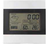 Reloj meteorológico digital con pantalla de temperatura y humedad, carcasa de aluminio, reloj despertador digital para