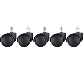Juego de 5 ruedas para silla de oficina, de plástico, universales, de repuesto para muebles de hogar y cocina.
