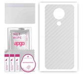 apgo Protective Skin Sticker for the back compatible with Nokia 3.4, Wrap Film, Foil, Vinyl - Pattern Transparent Carbon