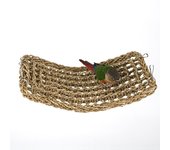 Juguetes para loros, escalera de red para hierba, escalera de escalada, marco de escalada para pájaros, escalera de escalada para loros, juguetes para pájaros, columpio, anillo colgante Small 19*40cm (long and tall) bronceado