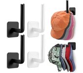 4 piezas de soporte para gorras, perchero para gorras de béisbol, ganchos adhesivos para colgar gorras en la pared, organizador de exhibición de gorras sin perforaciones