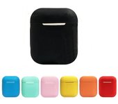 Funda protectora de silicona suave a prueba de golpes para Airpods 1/2, funda protectora para auriculares Airpods Case rojo