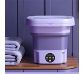 Lavadora plegable pequeña portátil, ropa interior y calcetines, esterilizador ultravioleta adecuado para negocios al aire libre US Plug púrpura